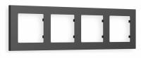 Рамка ALFA Techno (Графит Мягкое касание) 4-ая AF220804