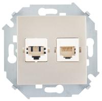 Simon 15 Шампань Розетка ТЛФ + комп RJ11+RJ45 кат.5е Simon 15 Шампань Розетка ТЛФ + комп RJ11+RJ45 кат.5е