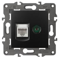 ЭРА 14-3110-05 Elegance Антрацит Розетка двойная RJ45+TV