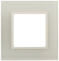 ЭРА Рамка для розеток и выключателей ЭРА Elegance 14-5101-02 на 1 пост, стекло, Эра Elegance, слоновая кость+слоновая кость