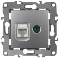 ЭРА 12-3110-03 Алюминий Розетка комбинированная RJ45+TV, IP20, 12