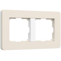 Рамка из поликарбоната на 2 поста Split айвори/белый, soft-touch W0023066