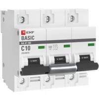 EKF Basic ВА 47-100 Автоматический выключатель  (С) 3P  10А 10kA