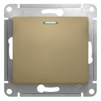 SE Glossa Титан Выключатель 1-клавишный с подсветкой, сх.1а, 10АХ