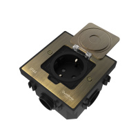 Systeme Electric MultiDesk Античная латунь Лючок с розеткой 2К+З, 16А/250В, IP44 с монтажной коробкой для бетонных полов, тип MDK21 Systeme Electric MultiDesk Античная латунь Лючок с розеткой 2К+З, 16А/250В, IP44 с монтажной коробкой для бетонных полов, тип MDK21