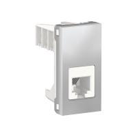 SE Unica Modular Алюминий Розетка телефонная, RJ12, одиночная 1 модуль