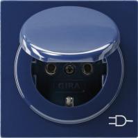 Gira S-Color Синий Розетка с з/к и крышкой