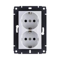 Розетка штепсельная SCHUKO двойная 16A/250 В, белый Kollinger REA-032WH для Aspekt, Eleganz, Reflex