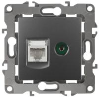 ЭРА 12-3110-12 Графит Розетка комбинированная RJ45+TV, IP20, 12