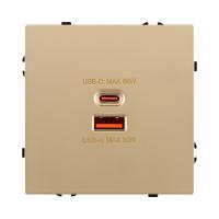 Розетка USB A+C 65W, золотой Kollinger Eclipse EC-024GD