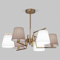 Потолочная люстра с тканевыми абажурами 60149/6 латунь Eurosvet Ozark