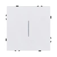 Выключатель кнопочный 1-клавишный 10А/250В с LED подсветкой, белый матовый Kollinger Eclipse EC-012WH