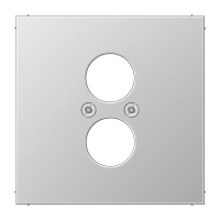 JUNG LS 990 Алюминий Накладка для 2-х акустических гнезд L 2 S (с несущей платой,винт. крепление)