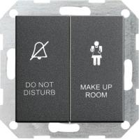 Gira S-55 Антрацит Выключатель 2-клавишный для отелей, в сборе