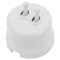 BIRONI Лизетта Пластик Белый Кнопка 2-кл (тумблерный)