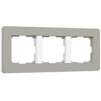 Рамка из поликарбоната на 3 поста Split дымчатый/белый, soft-touch W0033067