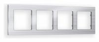 Рамка ALFA Platos (Серебро Металл шлифованный) 4-ая AF550104
