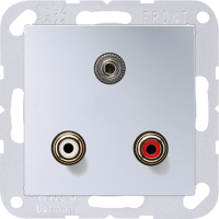 JUNG 2x Cinch Audio (RCA) / Stereo разъем (TRS 3.5 mm), алюминий