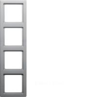 Berker Q.1 Алюминий с эффектом бархата Рамка 4-местная