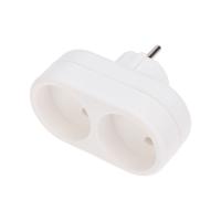 Двойник электрический , 6-10 А, без заземления, белый Rexant