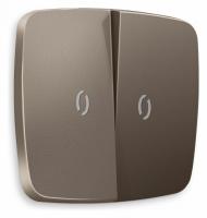 Лицевая панель OMEGA (Темная бронза матовый) для 2-клавишных выключателей с подсветкой QUANT OP6340