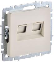 IEK BRITE BASE Бежевый Розетка комп. 2-ая RJ45 кат.6 РК11-2-БрКр