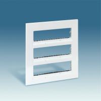 Simon 27 Белая Рамка трехрядная для 4 широких или 8 узких мех.(в ряд), с суппортами