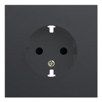 Лицевая панель для розетки 2к+з, черный сатин (35632 MB)