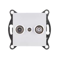 Розетка двойная TV (мама) + спутниковая SAT, белый Kollinger REA-035WH для Aspekt, Eleganz, Reflex