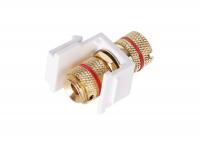 Вставка Keystone с аудиоразъемом Banana, красная маркировка, белый (147404/1 WT)