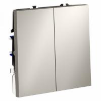 Проходной переключатель встраиваемый VOLTUM S70 двухклавишный 10А, (кашемир)