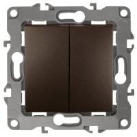 ЭРА 12-1004-13 Выключатель двойной, 10АХ-250В, IP20, без м.лапок, 12, Бронза