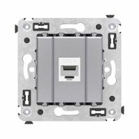 DKC Avanti Компьютерная розетка RJ-45 без шторки в стену, кат.6 одинарная, Закаленная сталь