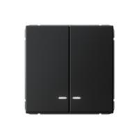 Systeme Electric ArtGallery Карбон Выключатель 2-клавишный с подсветкой, сх.5а, 10АХ, механизм