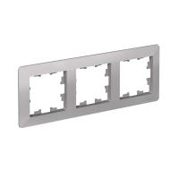 Systeme Electric AtlasDesign Air Алюминий/дымчатый черный Рамка 3-ая