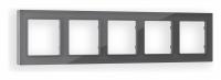 Рамка ALFA Platos (Антрацит серый Стекло органическое) 5-ая AF330655