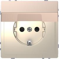 SE Merten D-Life Шампань Розетка 16А с/з и крышкой IP20