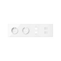 Simon 100 Белый глянец Кит 4 поста, фронт. Накладка на 2 розетки Schuko + 2 з/у USB SC + 2 розетки RJ45