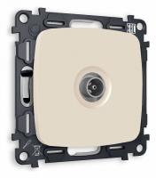 Комплект механизма TV розетки проходной OMEGA MO333030 Бежевый матовый 5-1000 MHz 4dB QUANT