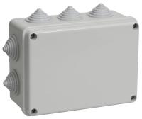 IEK Коробка КМ41241 распаячная для о/п 150х110х70 мм IP44 (RAL7035, 10 гермовводов)