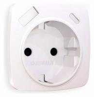 Лицевая панель OMEGA (Жемчуг) для электрической розетки с заземлением со шторками 2USB A+C QUANT OP2100