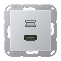 JUNG Мультимедиа разъём, алюминий