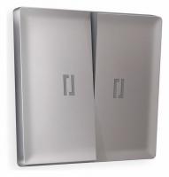 Лицевая панель ALFA (Сталь матовый) для 2-клавишных выключателей с подсветкой QUANT AP5040