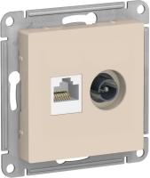 SE AtlasDesign Беж Розетка двойная комп+ТВ, RJ45+TV, кат.5E, механизм