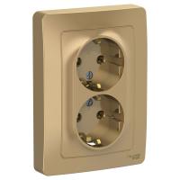 SE Blanca внутр Титан Розетка 2-ая с/з без шторок, 16А, 250В