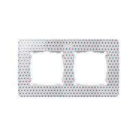 Simon 82 Detail Белый/Горошек Рамка 2-ая