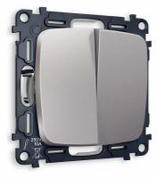 Комплект механизма 2-клавишного выключателя OMEGA MO503010 Сталь матовый QUANT