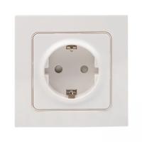 EKF PROxima Стокгольм Розетка 1-ая с/з 16А белая со шторками