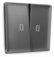 Лицевая панель ALFA (Антрацит серый) для 2-клавишных выключателей с подсветкой QUANT AP6540