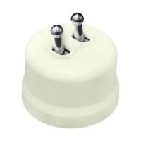 BIRONI Лизетта Пластик Слоновая кость Выключатель 2-кл (тумблерный), ручка Серебро